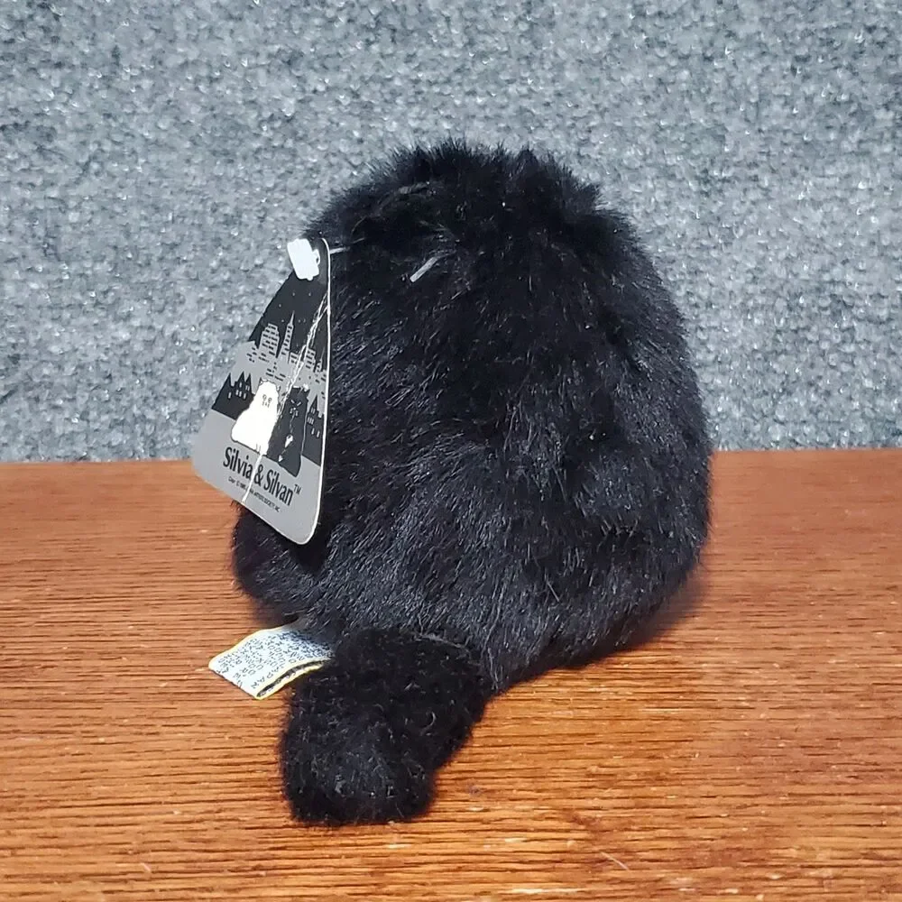 Dankin Black Kitten Silvan Stuffed Animal Plush Cat 80s Kitty Silvia And Silvan